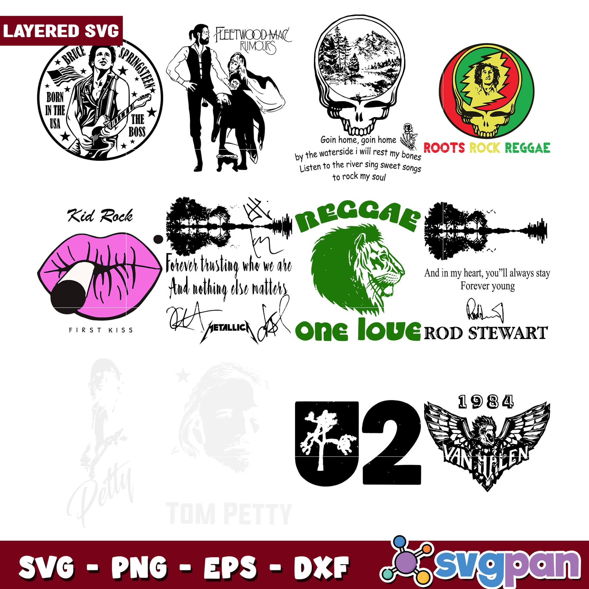 Vintage Rock Music Bundle SVG Designs for Crafters