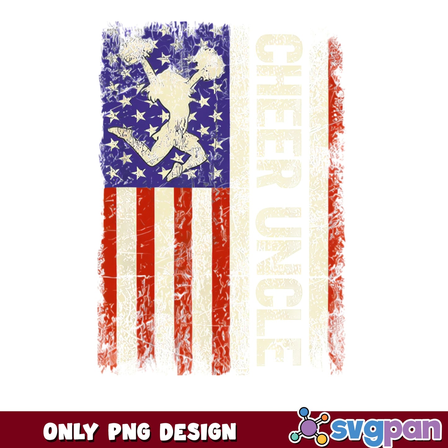 Vintage Cheer Uncle Flag PNG, 4th Of July Cheerleader PNG, Uncle PNG