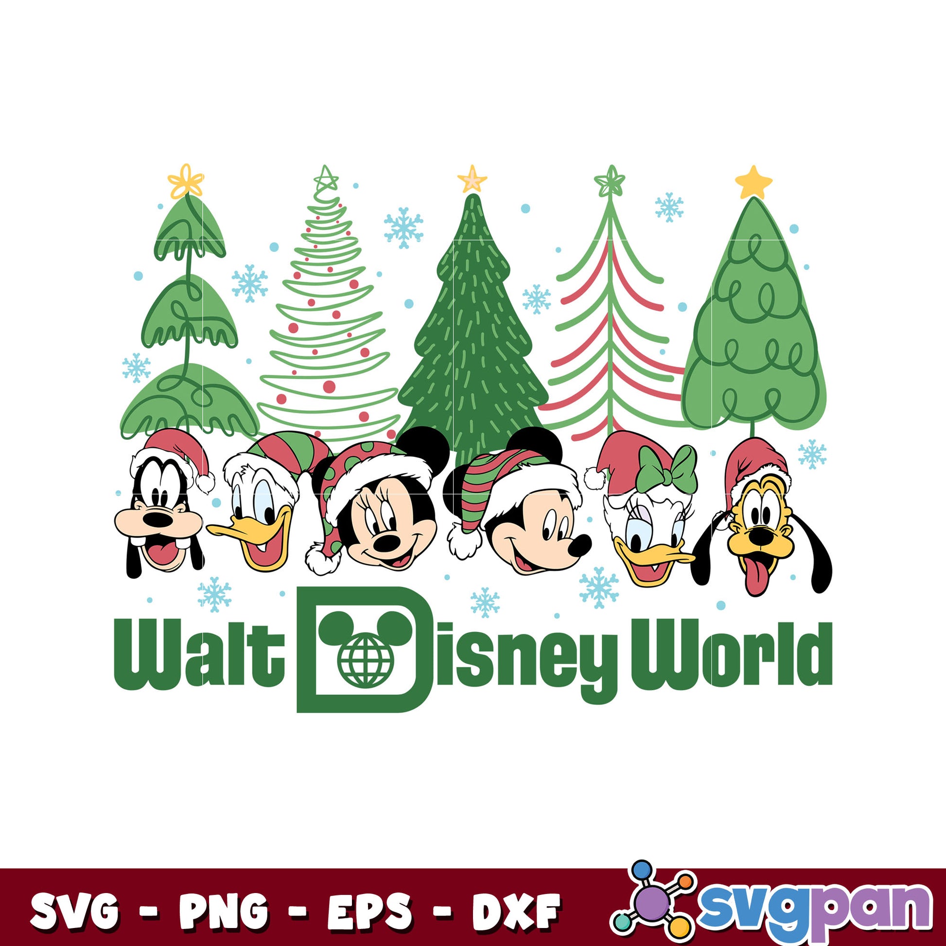 Vintage walt disney world christmas svg, mickey mouse christmas tree​ svg