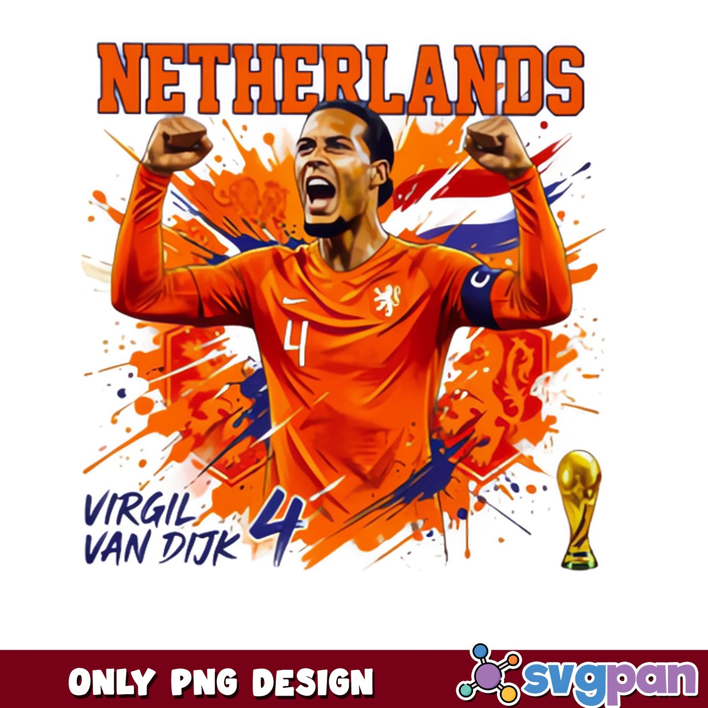 Virgil Van Dijk Netherlands PNG, Soccer Player PNG, World Cup PNG