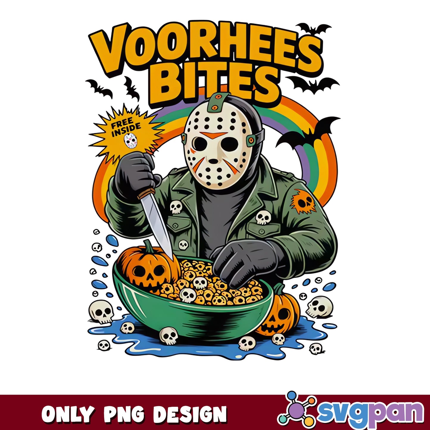 Voorhees Bites Jason Voorhees PNG, Halloween Horror PNG, Friday 13th PNG