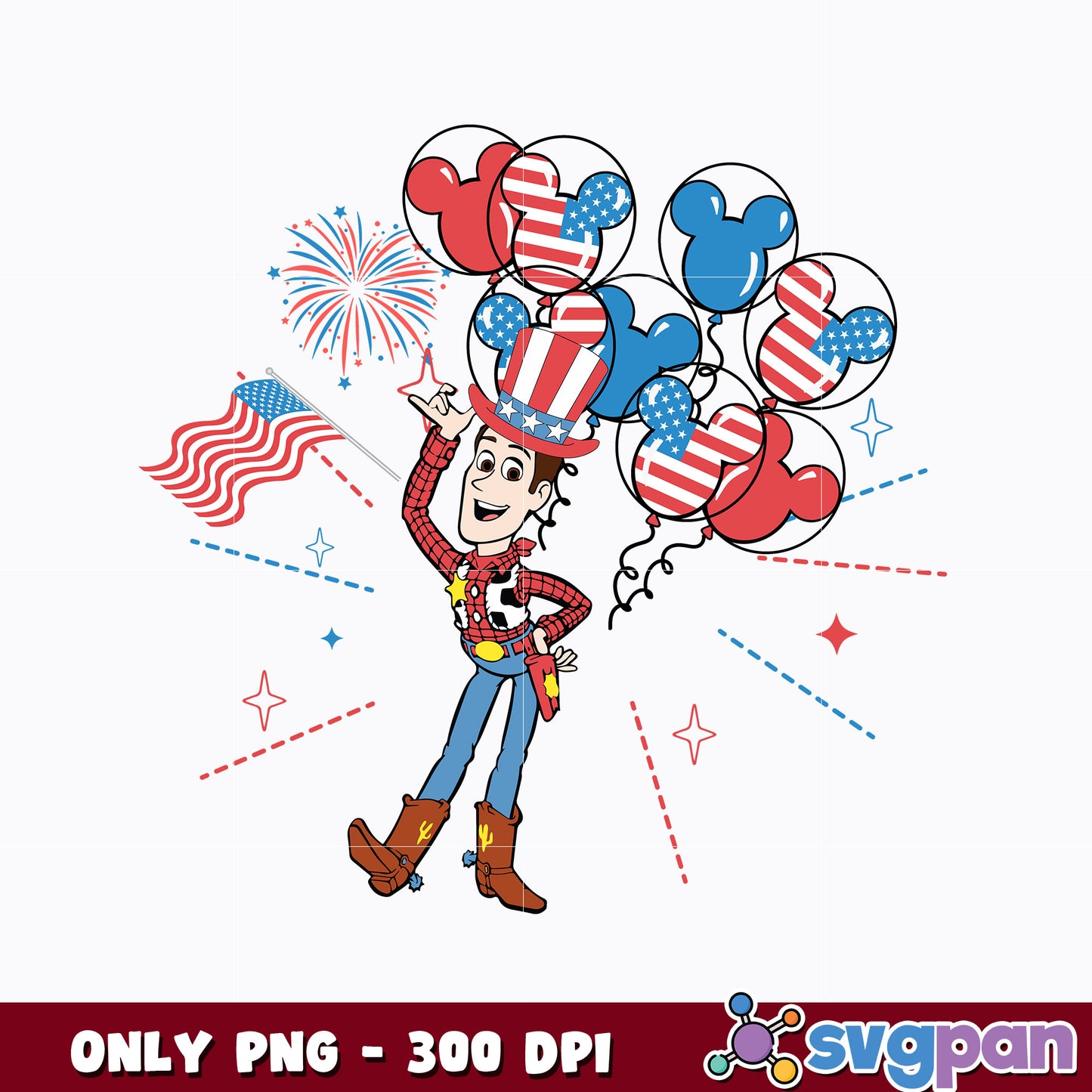 Woody Disney 4th Of July png