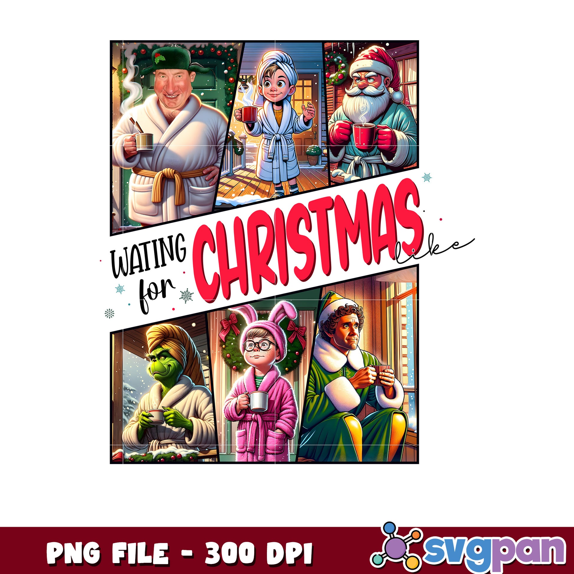 Waiting for christmas design png, christmas png,happy christmas png
