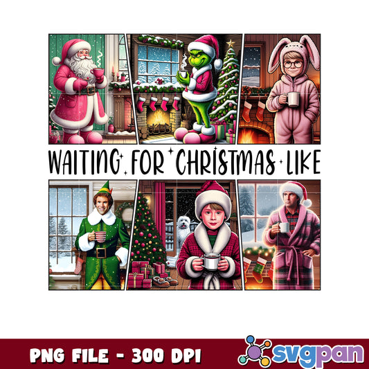 Waiting for christmas like png, merry christmas png, grinch png