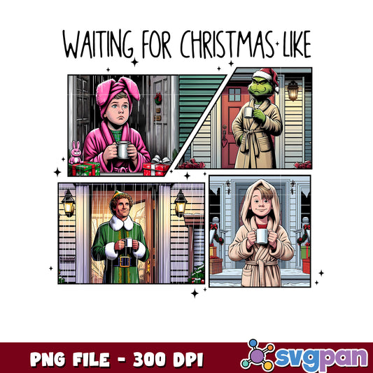 Waiting for christmas png,  christmas png,happy christmas png