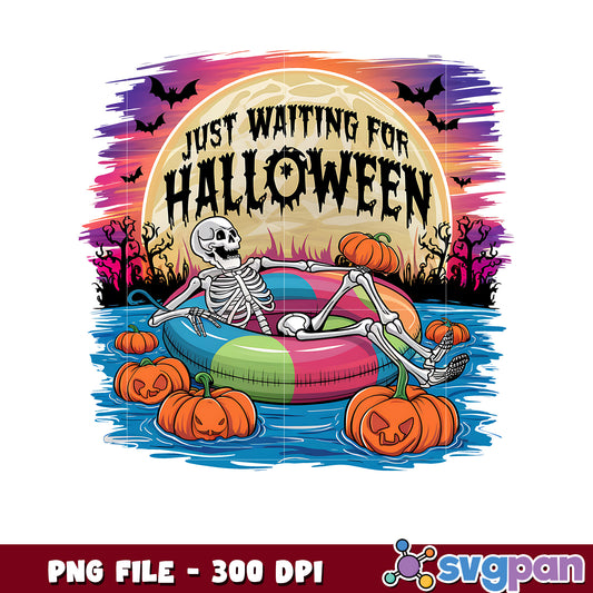 Waiting for halloween png, trick or treat png, halloween cartoon ​png