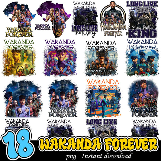 Wakanda Forever PNG Bundle 18 Instant Downloads