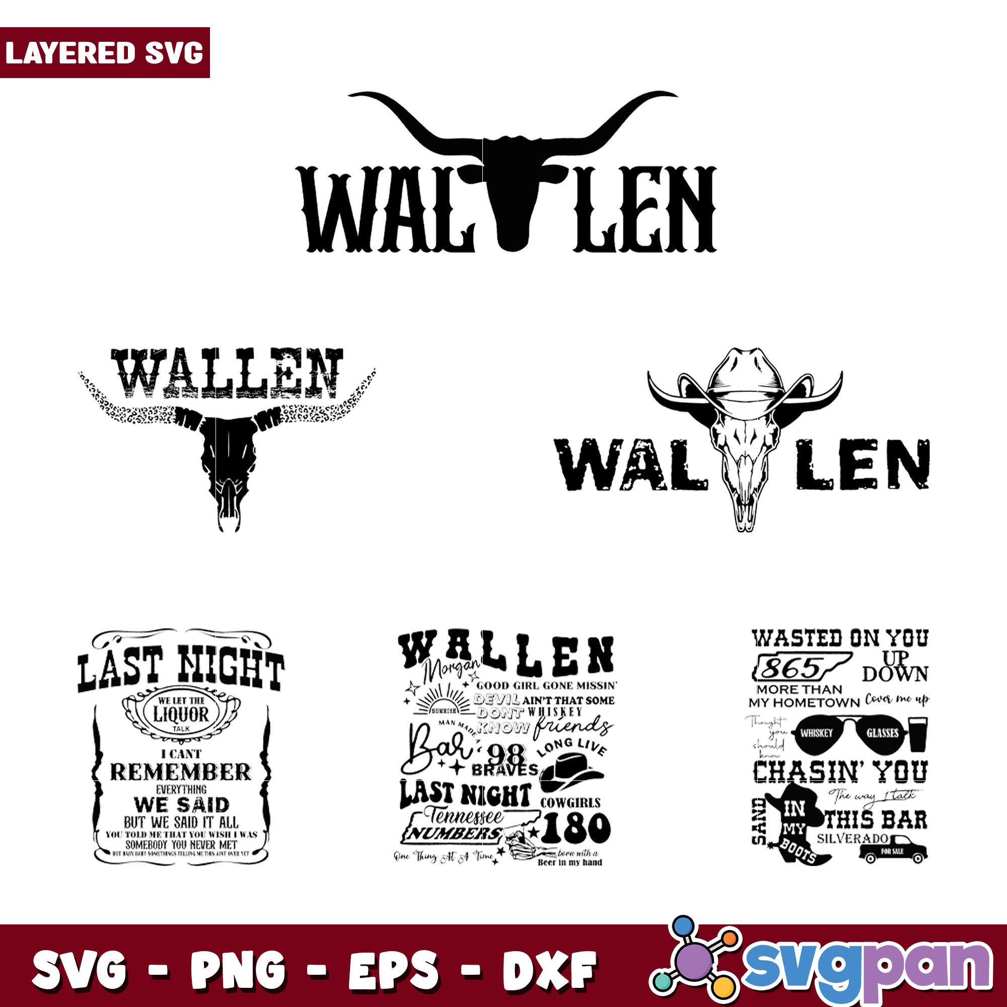Wallen SVG Bundle Layered Designs – svgpan