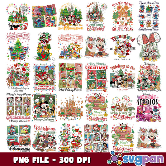 Walt disney christmas day png bundle