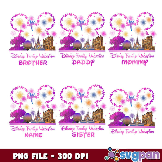 Walt disney family vacation png bundle