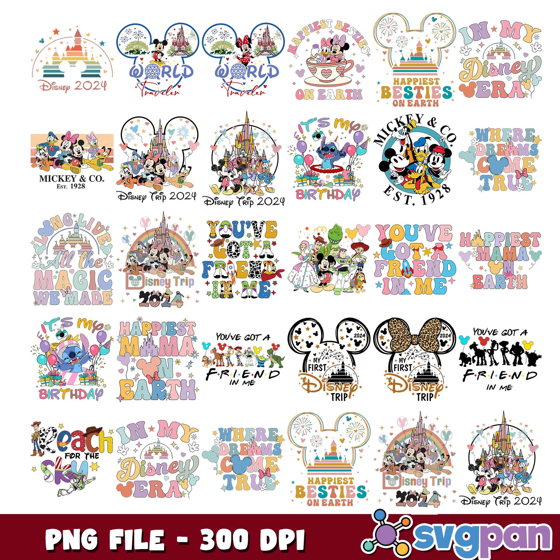Walt disneyland design png bundle