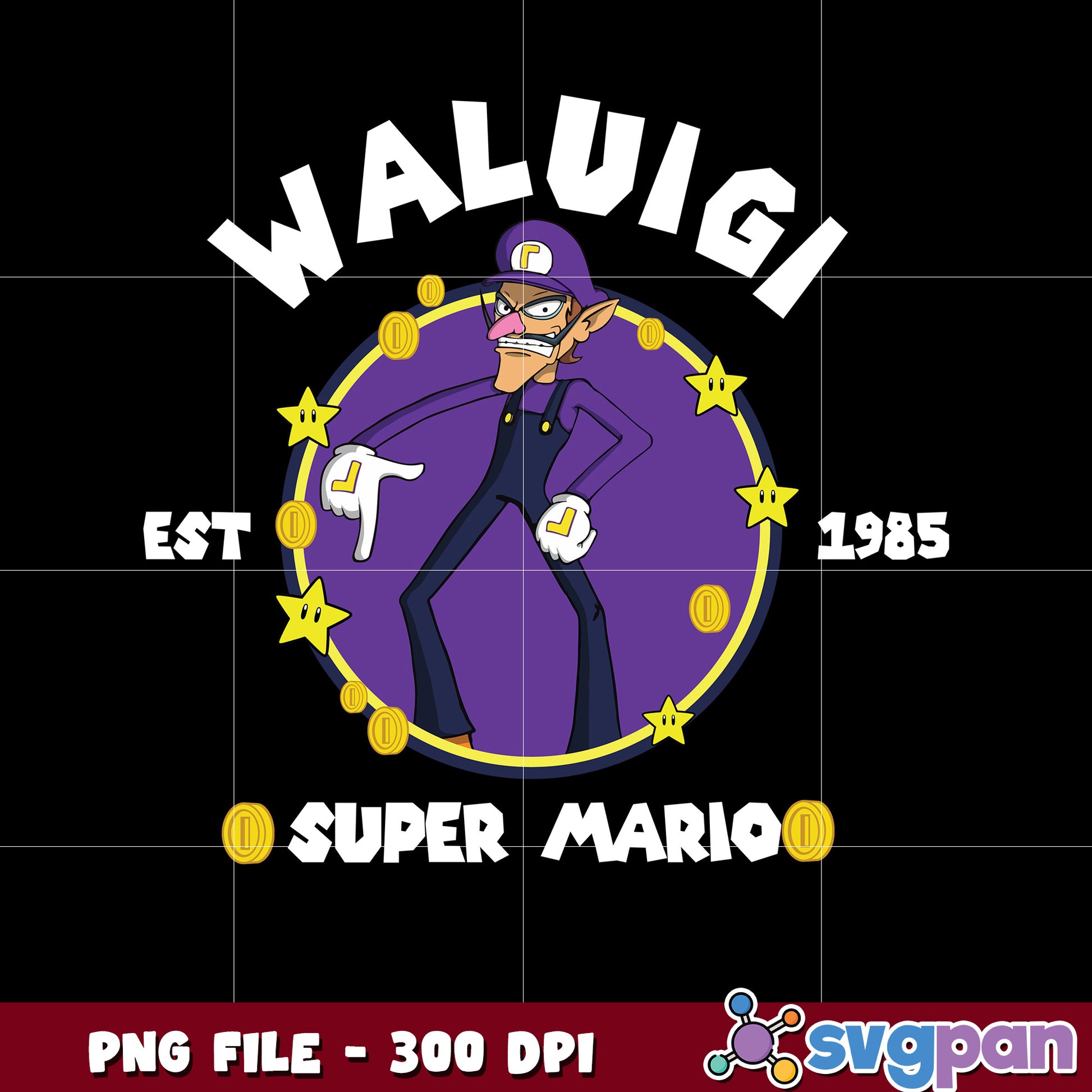 Waluigi mario png, waluigi from mario png, mario game​ png