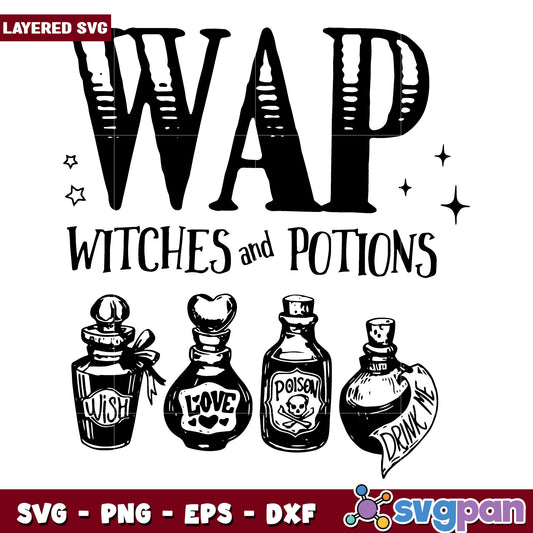 Wap witches and potions svg, halloween cartoons svg, spooky cartoons svg