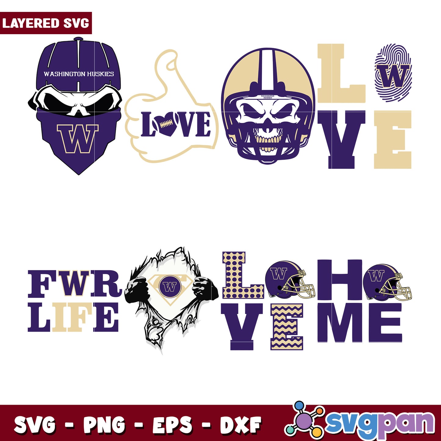 Washington Huskies SVG Bundle for Fans and Crafts