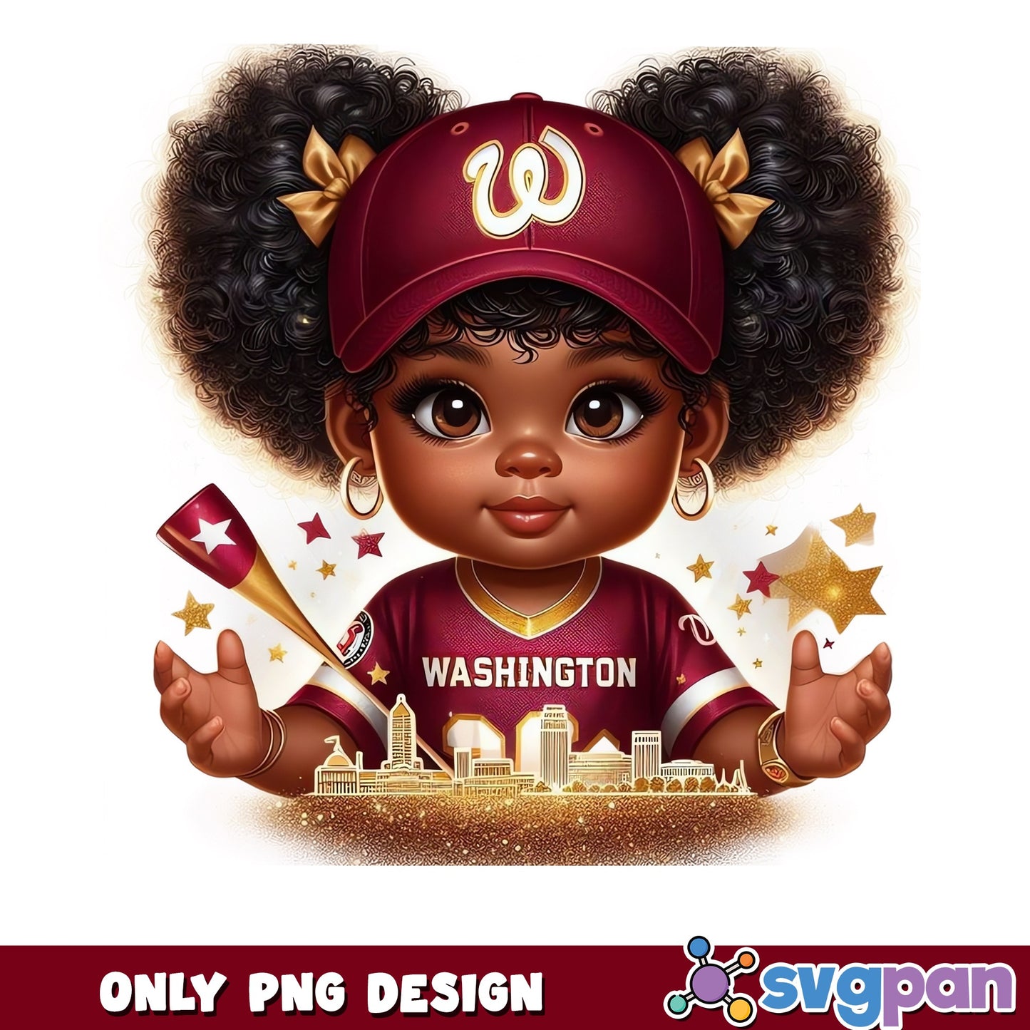 Washington Commanders Black Girl PNG, NFL Fan Girl, Football PNG