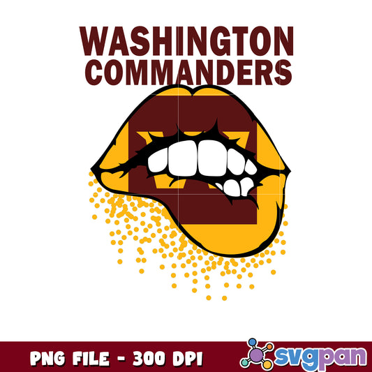 Washington comanders lips design png, game day vibes png png, nlf team logo png