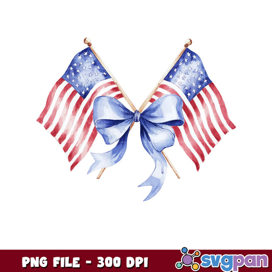 Watercolor American Flags PNG 300 DPI