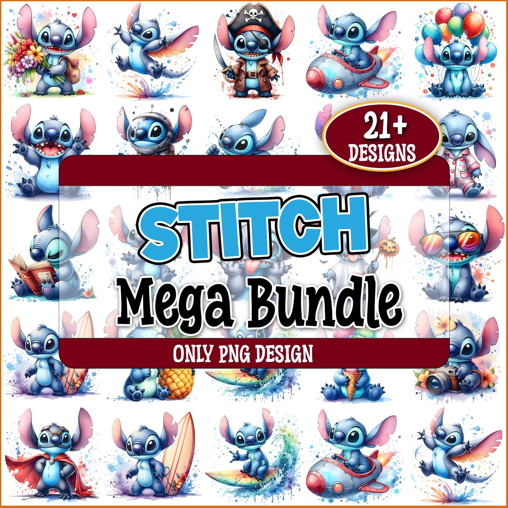 Water color stitch png bundle