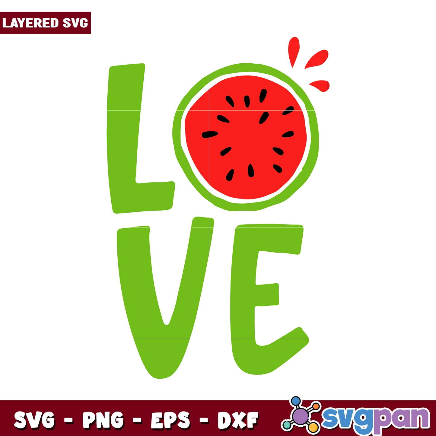 Watermelon Love SVG design for summer crafts, perfect for decor