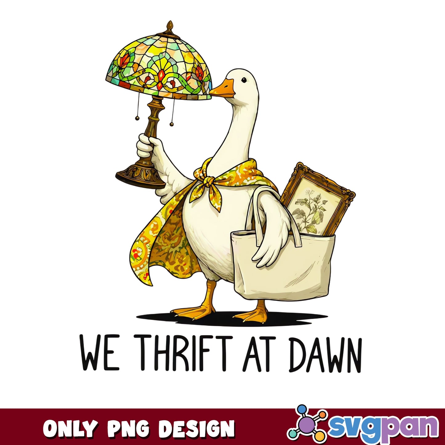 We Thrift At Dawn Funny Goose PNG, Thrifting PNG, Duck PNG
