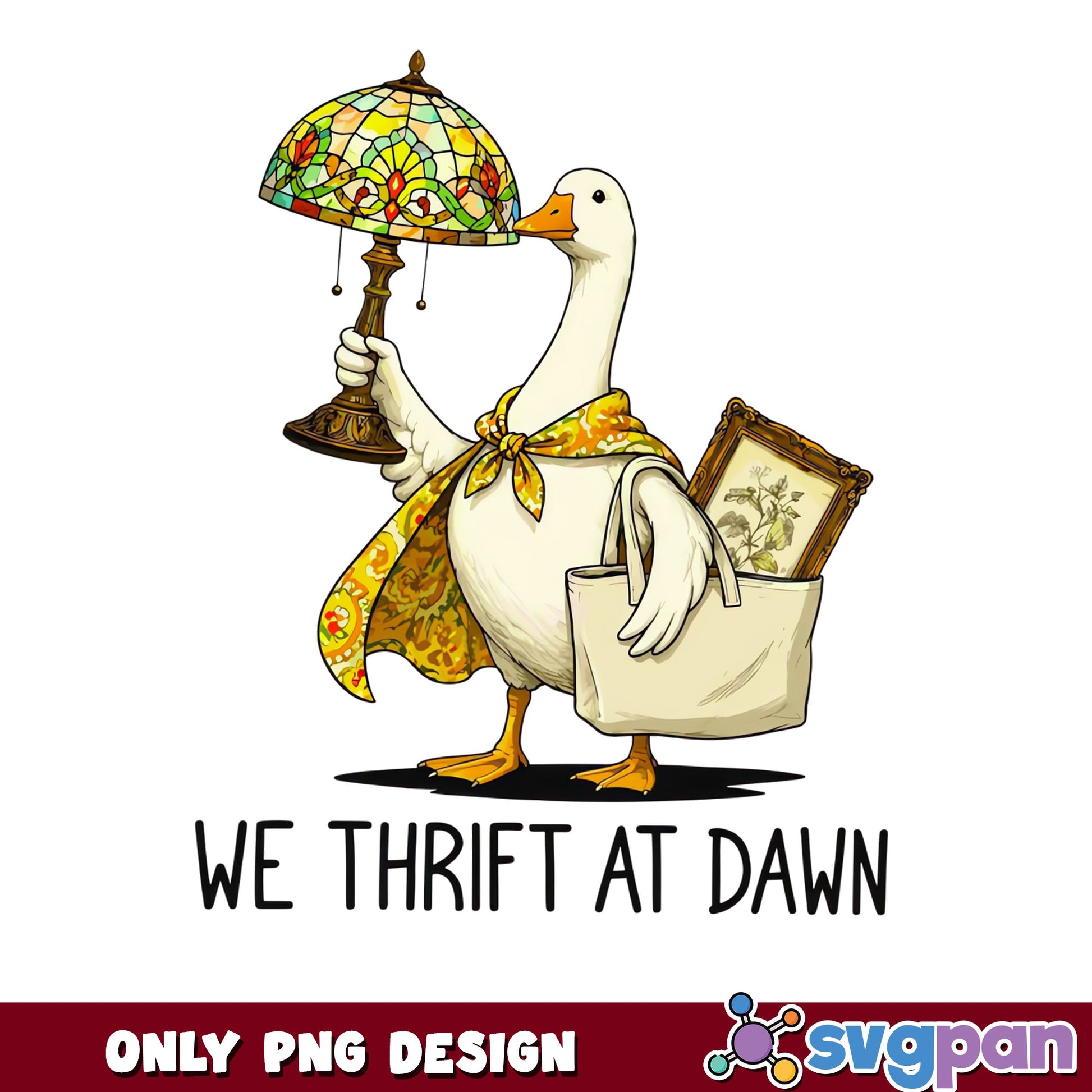 We Thrift At Dawn Funny Goose PNG, Thrifting PNG, Duck PNG