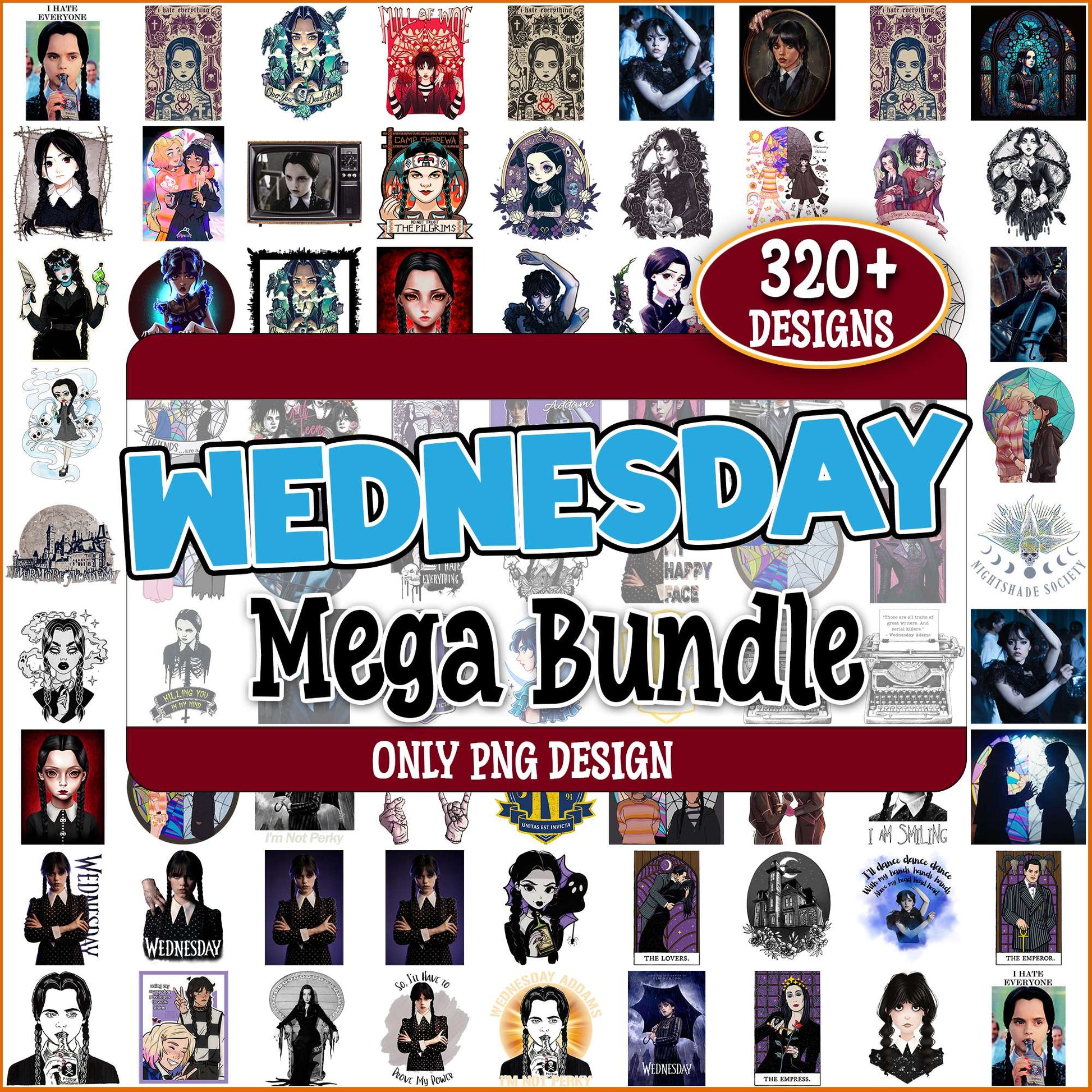 Wednesday designs png bundle