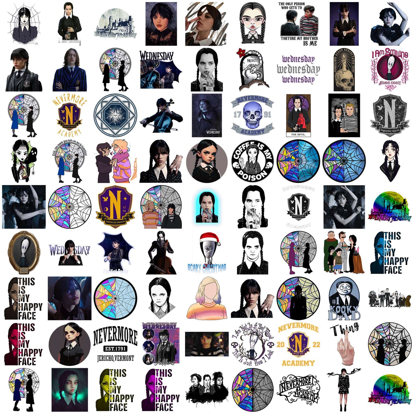 Wednesday designs png bundle, wednesday tv series png, wednesday characters png