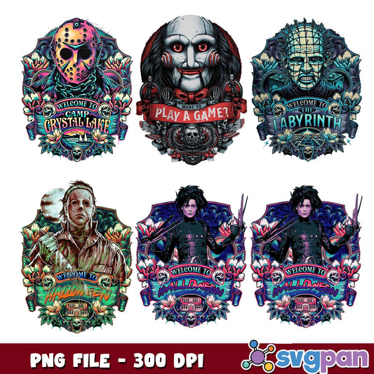 Welcome to horror halloween png bundle
