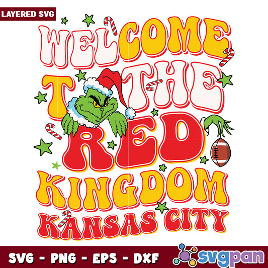 Welcome to the red kingdom svg, christmas season svg, new year grinch svg
