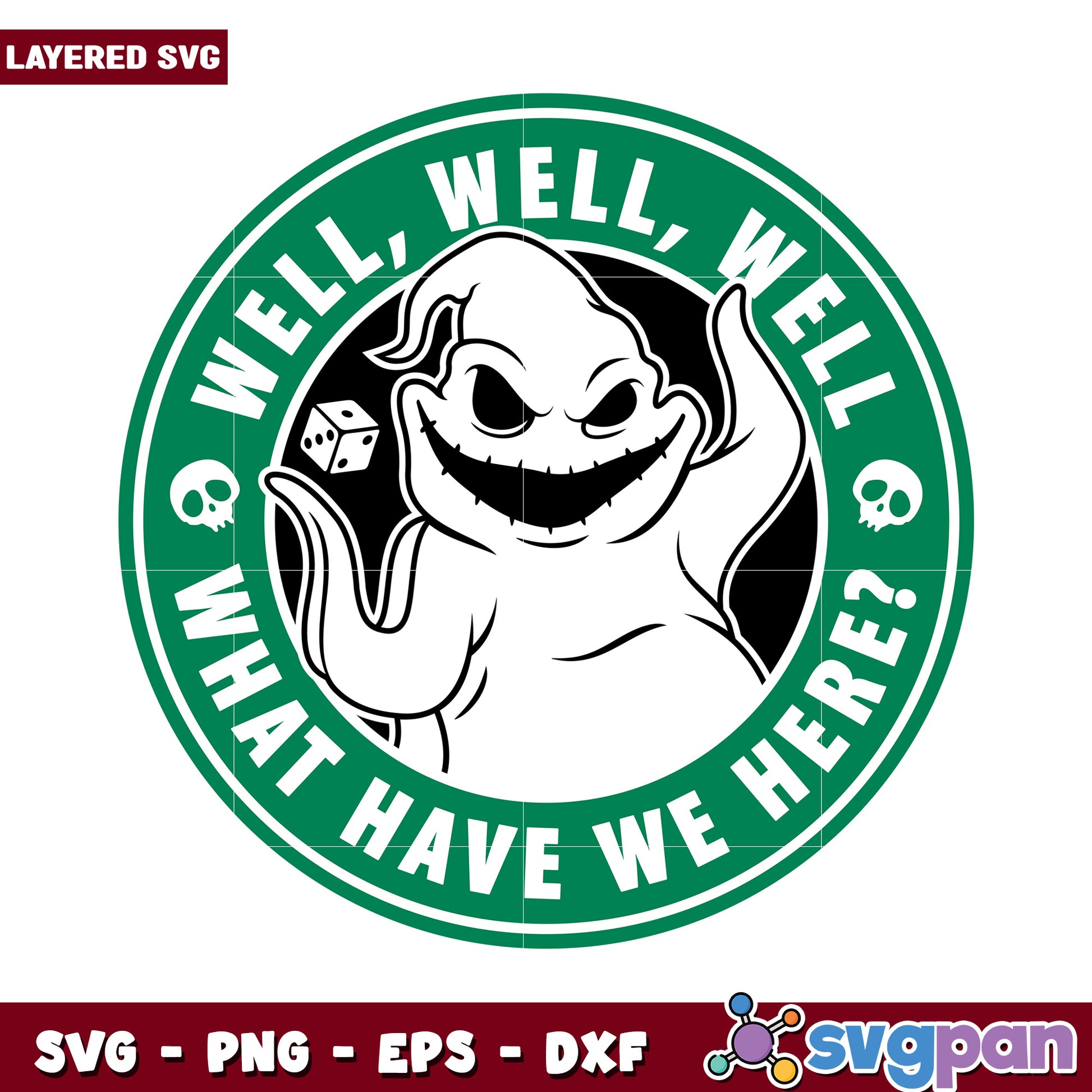 Well Well Well Ghost Design SVG File, Perfect for Halloween Projects