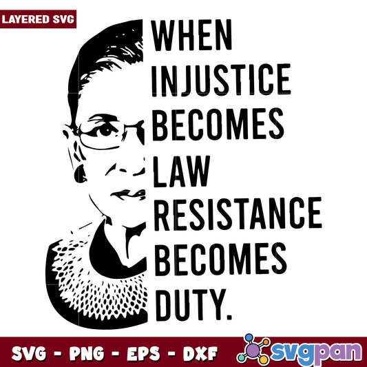 When injustice becomes law resistance becomes duty svg, injustice svg