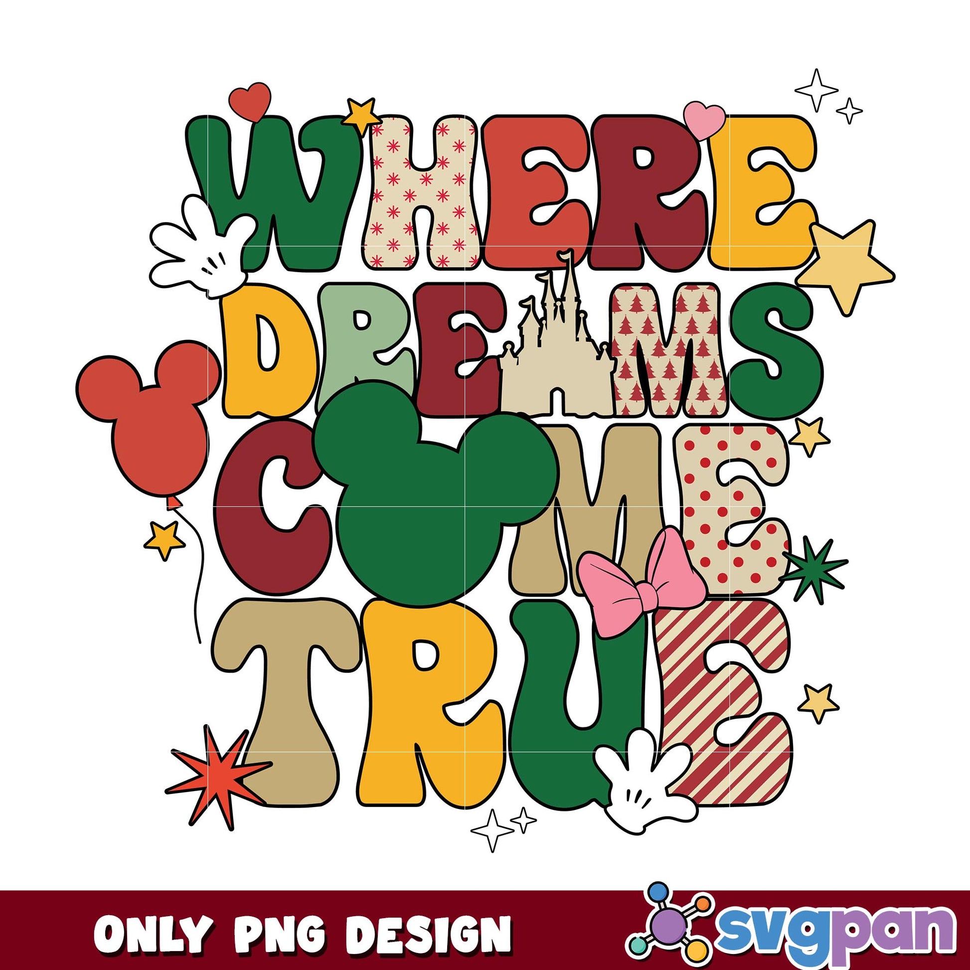 Where dream come true disney christmas png