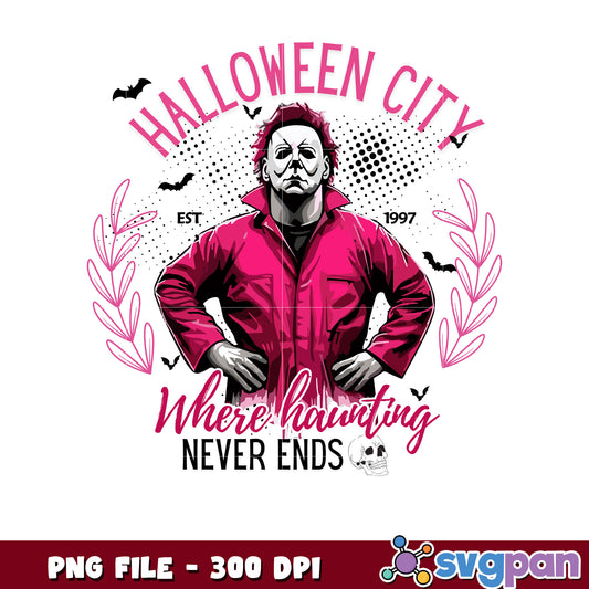 Where haunting never ends png, halloween horror characters png, halloween town png