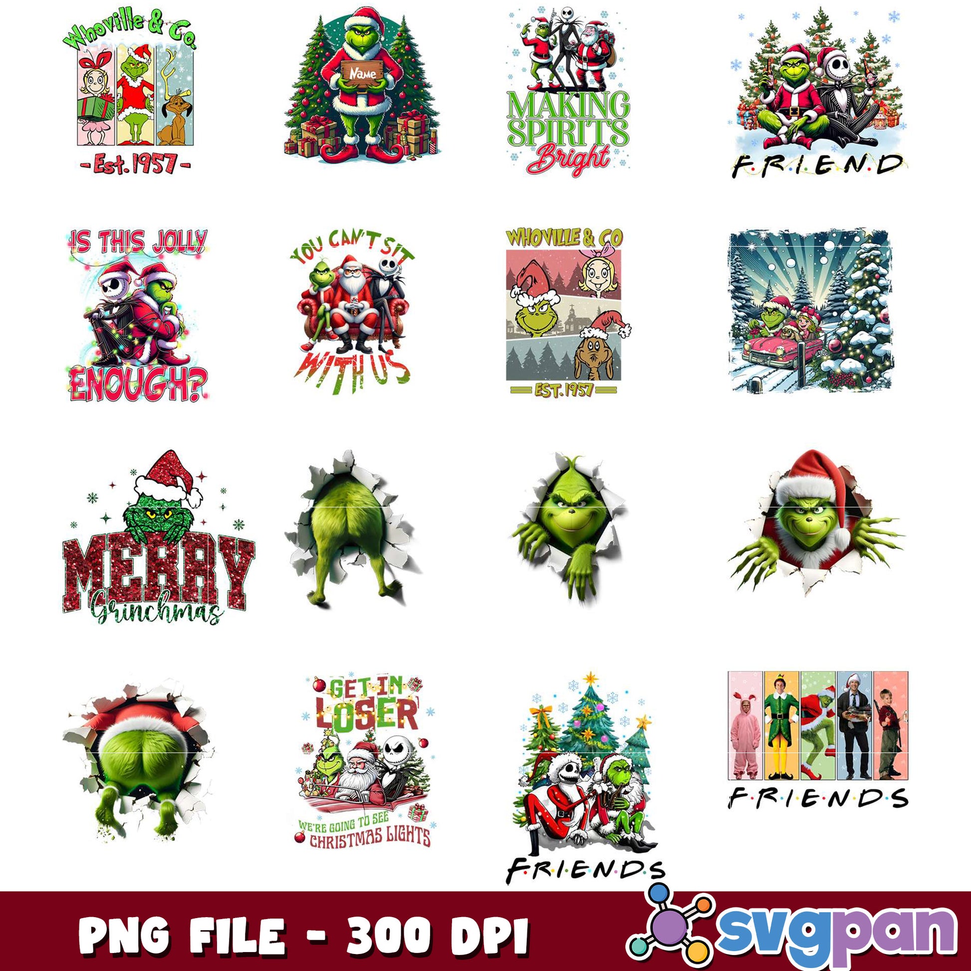 Whoville Grinch Holiday Bundle PNG Graphics Pack