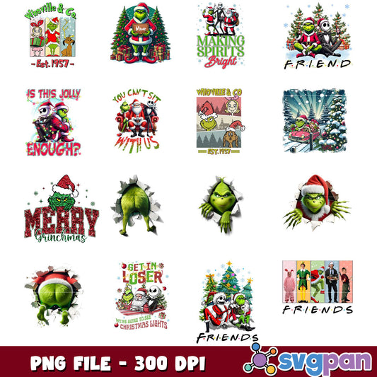 Whoville Grinch Holiday Bundle PNG Graphics Pack