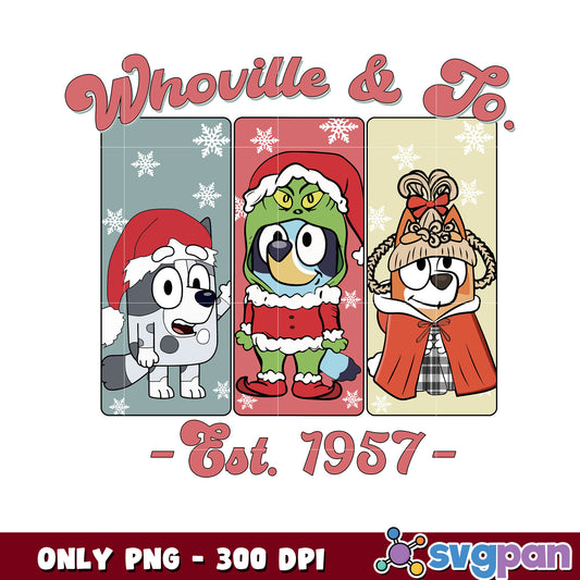 Whoville & Co. est 1957 bluey png