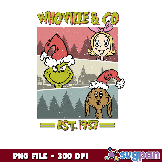 Whoville and co png, grinch home png, grinch friends png
