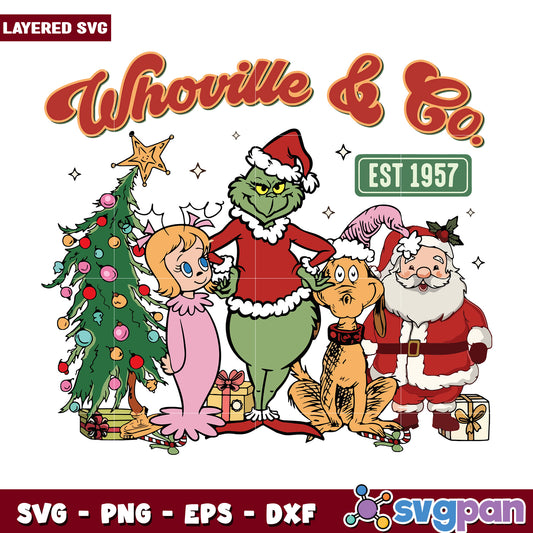 Whoville and co svg, grinch clipart svg, christmas grinch svg