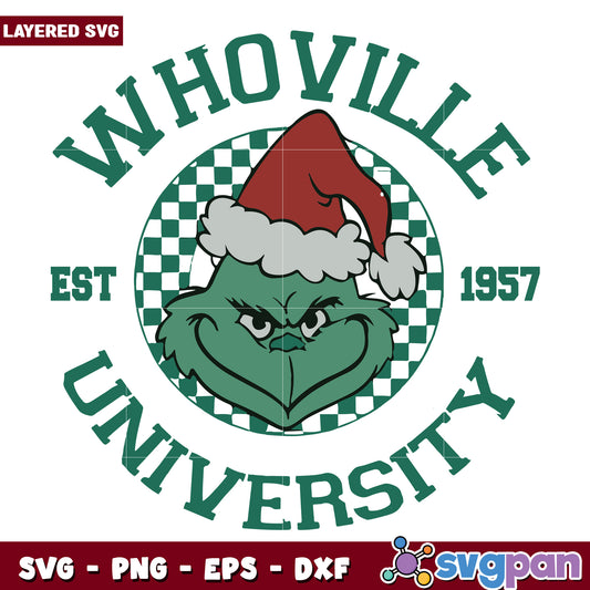 Whoville university svg, grinch cartoon svg, christmas svg