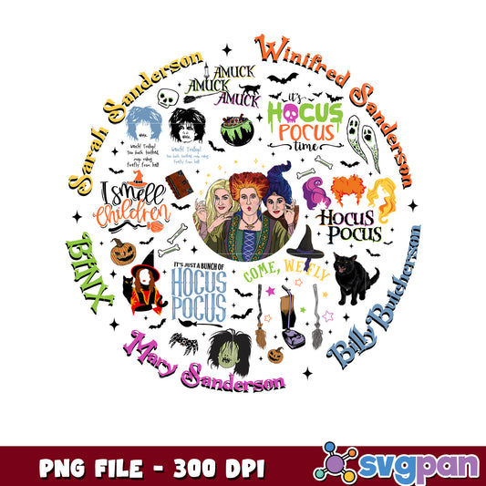 Wich movies characters png, horror movie characters png, fall and halloween decor ​png