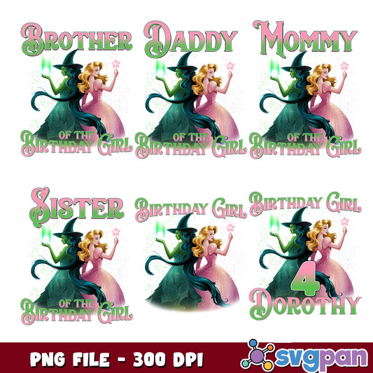Wicked birthday girl png bundle
