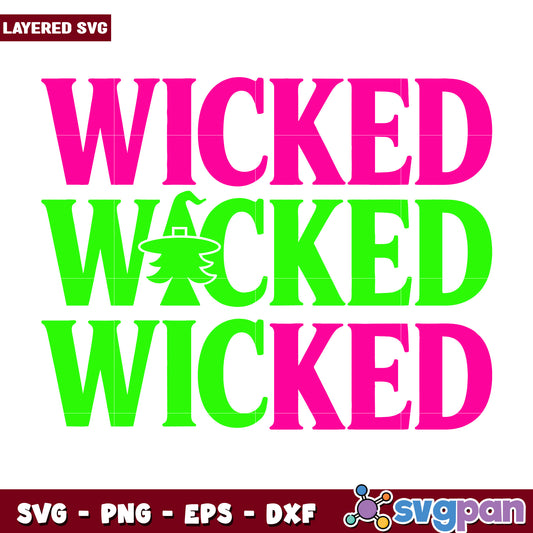 Wicked logo design svg, wicked movie svg, elphaba silhouette svg