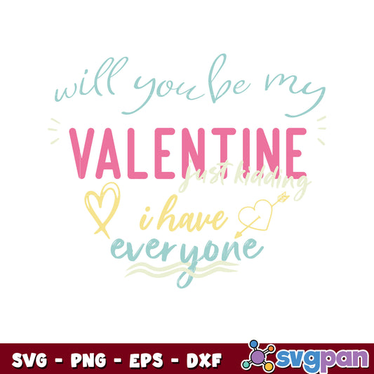 Will you be my valentine design svg, valentines day​ svg, love valentine​ svg