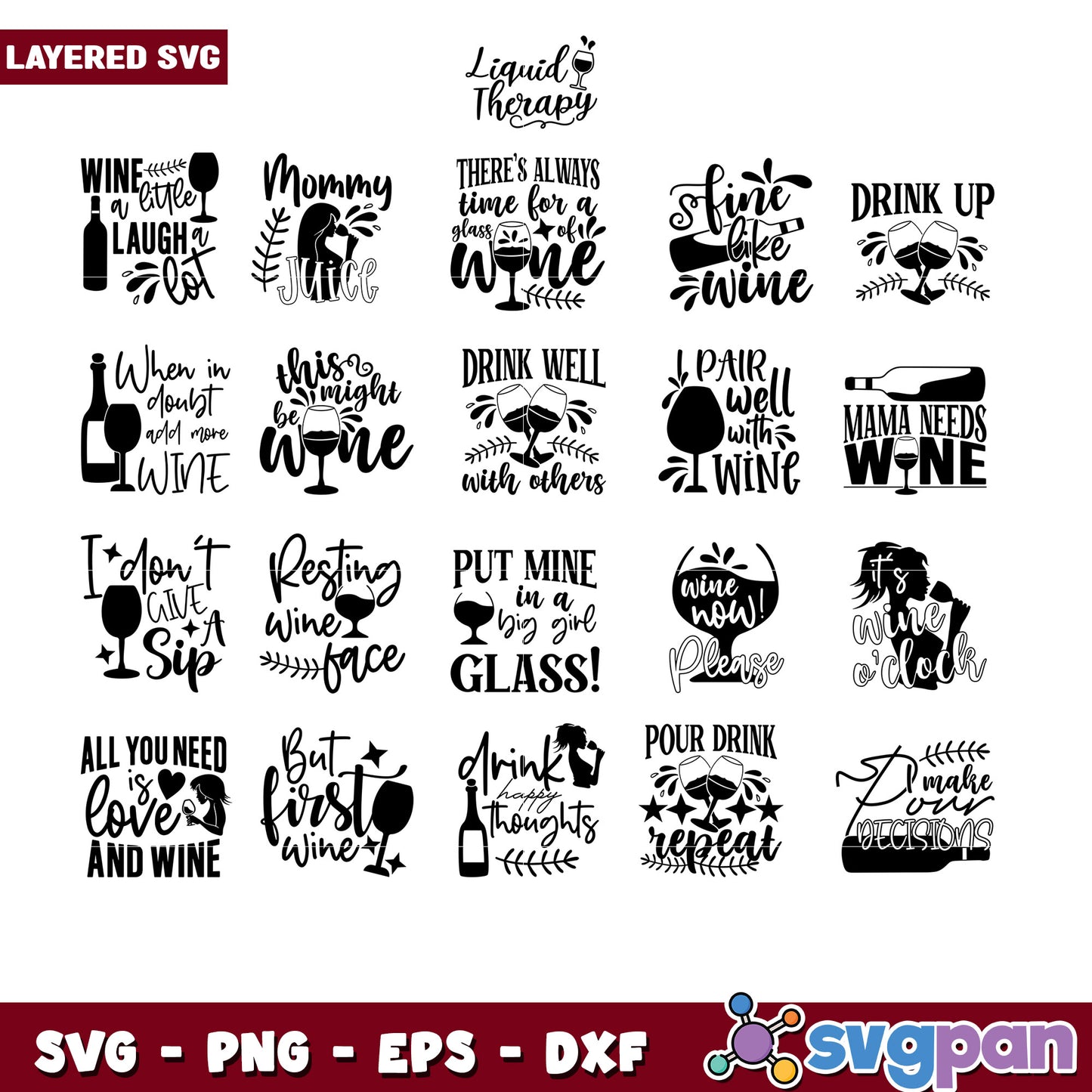 Wine Lover SVG Bundle for Creative Projects 40 Designs