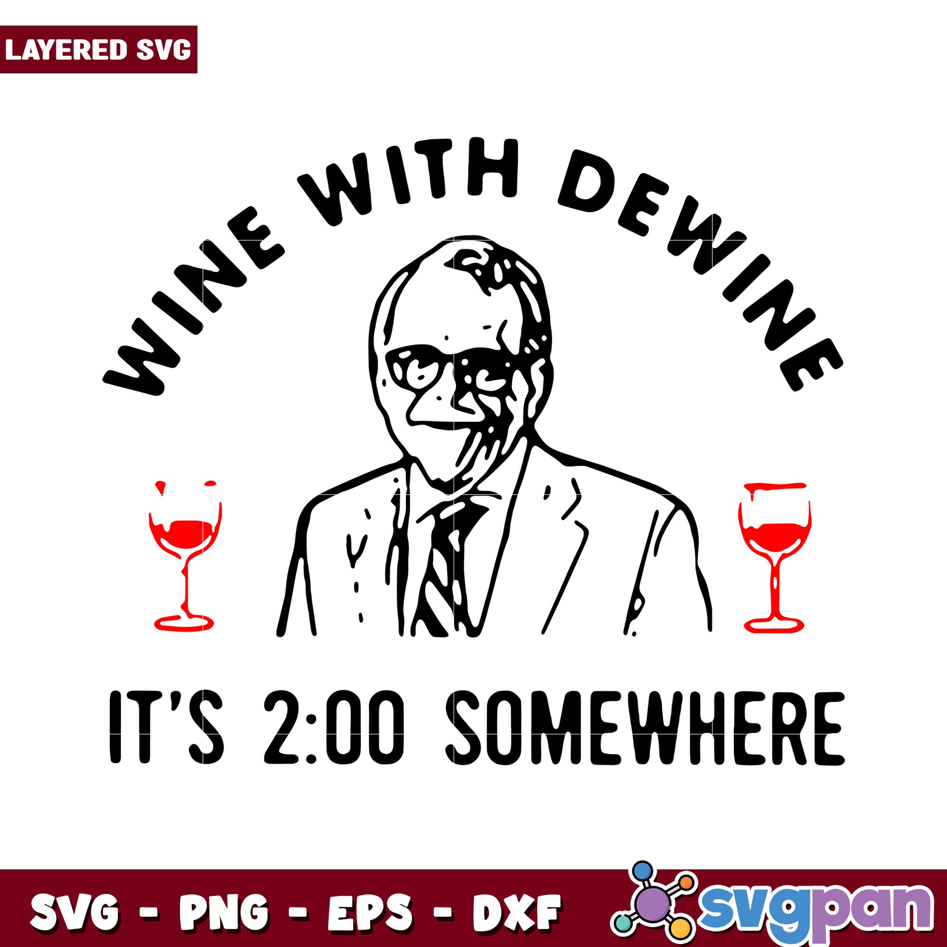 Wine with Dewine SVG, perfect for fun wine-themed designs