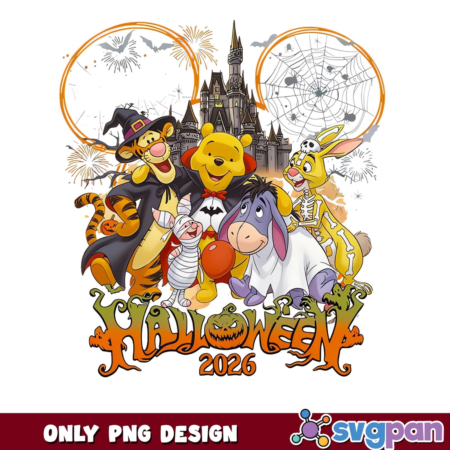 Winnie Pooh Friends Halloween 2026 PNG, Disney Pooh PNG, Tigger PNG