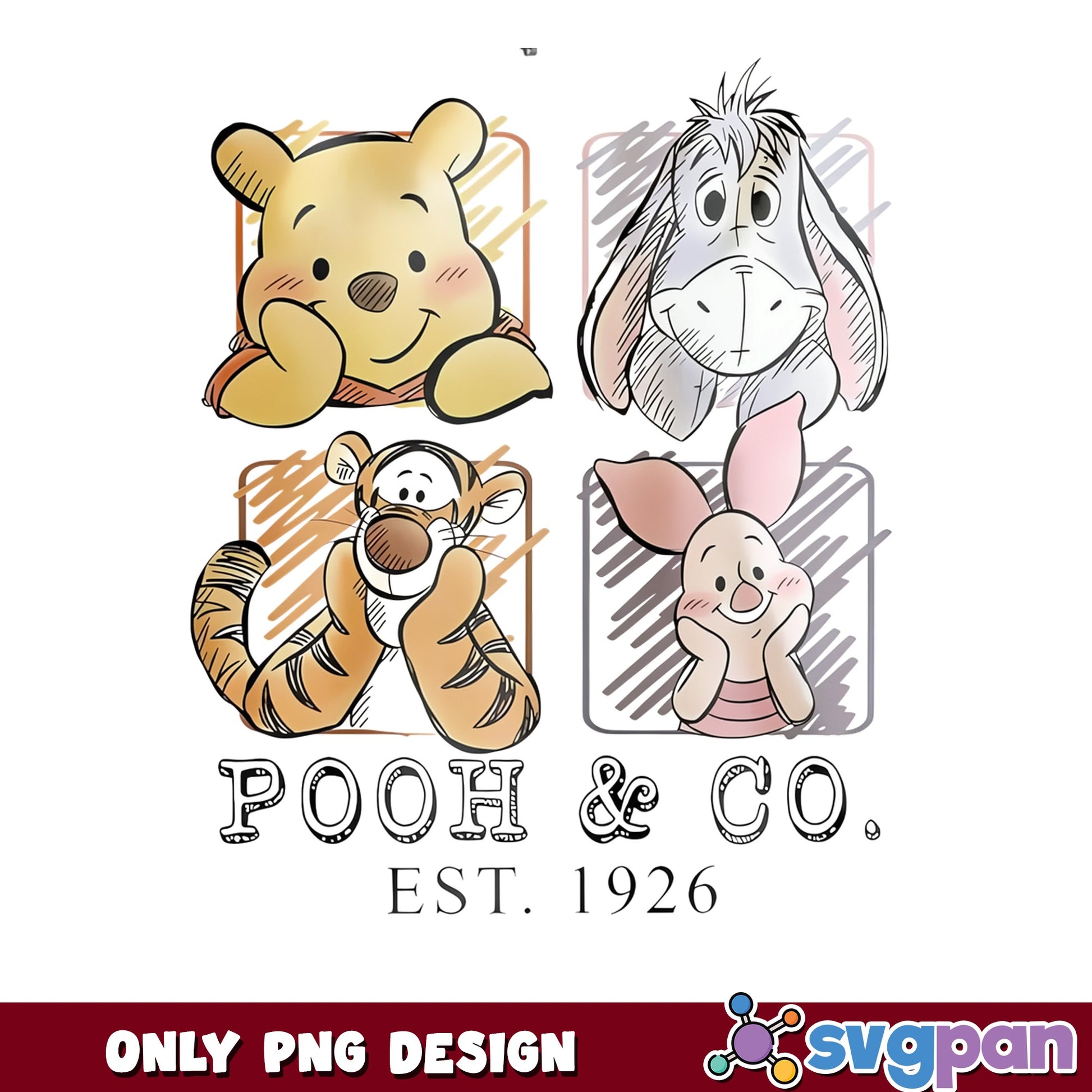 Winnie The Pooh And Co Est 1926 PNG, Disney PNG, Pooh Friends PNG