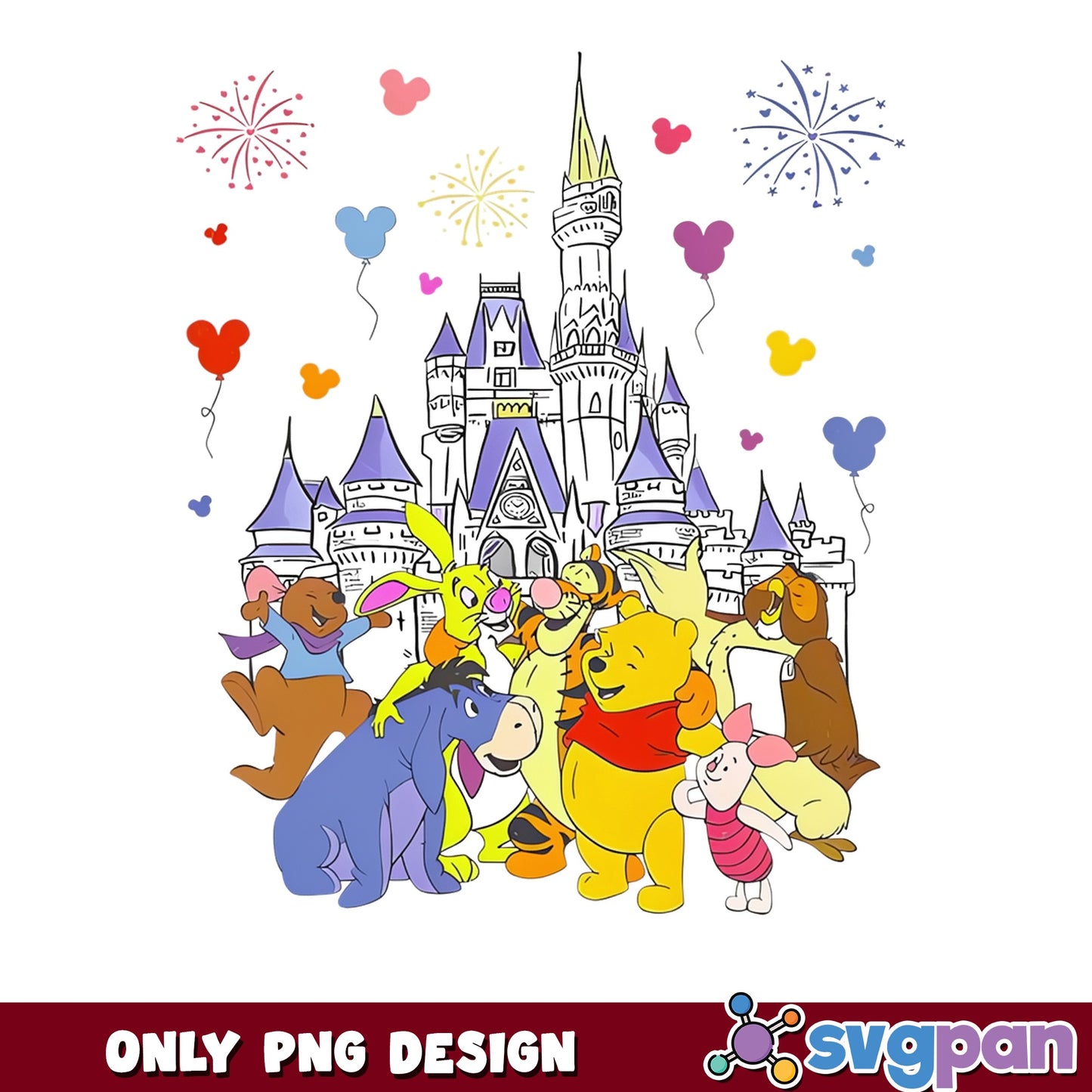 Winnie The Pooh And Friends Disney Castle PNG, Pooh Bear PNG, Disney Trip PNG