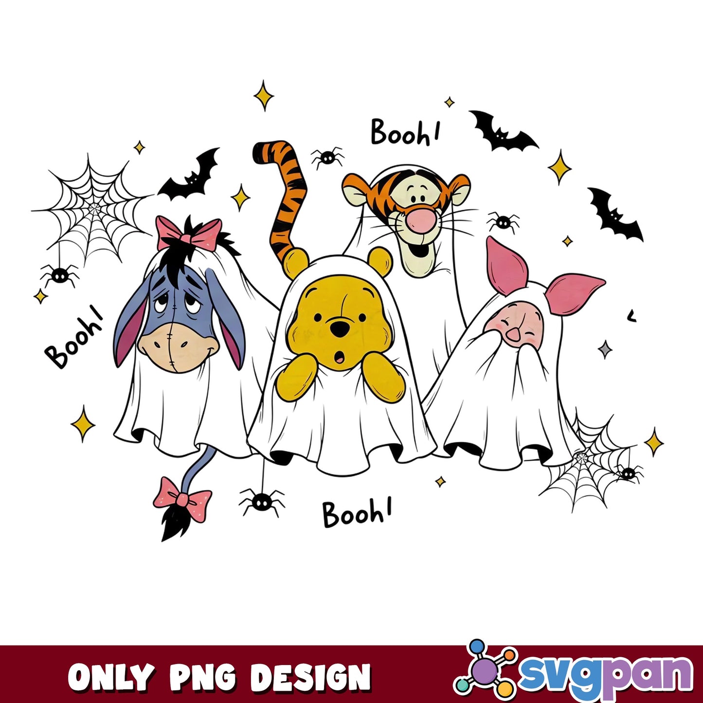 Winnie The Pooh And Friends Ghost Costume Boo PNG, Halloween, PNG
