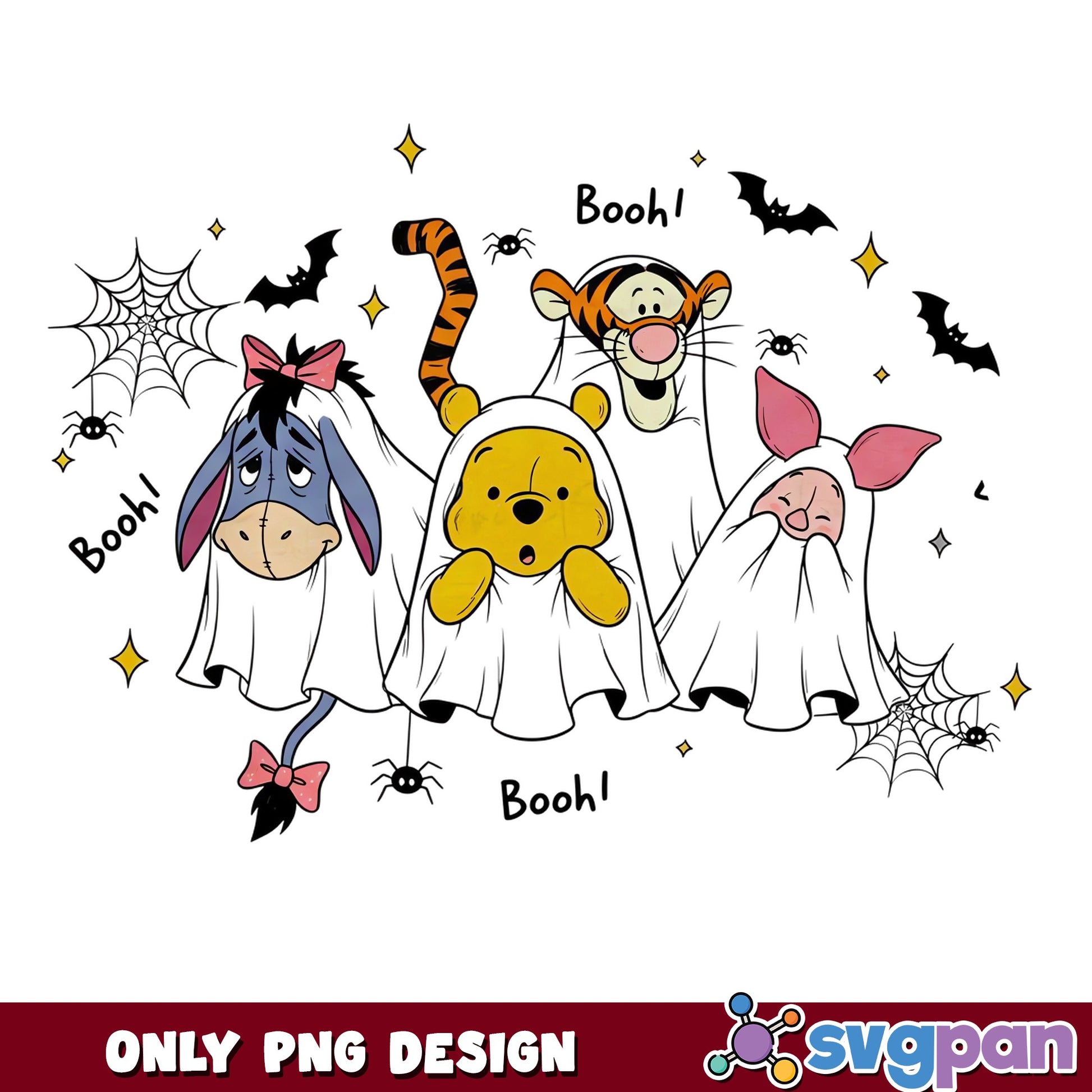 Winnie The Pooh And Friends Ghost Costume Boo PNG, Halloween, PNG